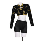 Kpop Demon Hunters Zoey Cosplay Costume Black Golden Dance Outfit Becostume