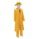 The Mask Jim Carrey Cosplay Costume Yellow Suit Men Uniform Halloween Carnival Outfit Becostume