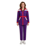 Weapons Aunt Miss Gladys Cosplay Costume Purple With Bag Necklace Halloween Outfit