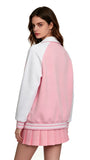 Legally Blonde Elle Woods Replica Cosplay Costume Pink Lapel Baseball Jacket Becostume