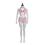 Princess Peach Cosplay Costume Super Mario Bros Movie Racing Outfit Pink Leather Becostume