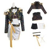 Kpop Demon Hunters Mira Cosplay Costume Golden Black Dance Outfit Kids Adult Becostume
