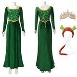 Cartoon Shrek 3 Fiona Cosplay Costume Princess Fiona Green Dress Halloween Suit