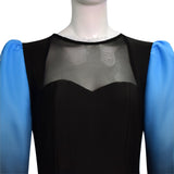 Descendants Wicked Wonderland Evil Cosplay Costume Black Blue Gradient Outfit Becostume