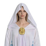 Star Wars Inspired Padme Amidala Cosplay Costume White Hooded Blue Printed Suit Becostume