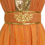 The Lord of the Rings Galadriel Cosplay Costume Female Halloween Orange Dress Becostume