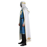 King Baldwin IV Cosplay Costume Kingdom of Heaven Outfit with Mask Blue Halloween Outfit