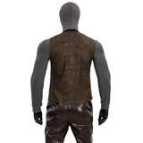 Spider Man Noir Cosplay Costume Halloween Outfit Brown Leather Suit Becostume