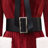 Last Christmas Women's Velvet Dress Christmas Red Santa Costume Outfit Becostume
