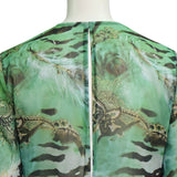 Off Campus Allie Hayes Cosplay Costume Women Green Tiger Stripe Long Sheer Robe Becostume