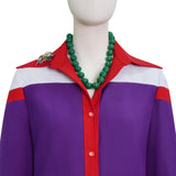 Weapons Aunt Miss Gladys Cosplay Costume Purple With Bag Necklace Halloween Outfit