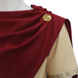 The Odyssey Odysseus Cosplay Costume Red Cape Ancient Roman Toga Suit Becostume