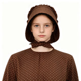 Kids Little House on the Prairie Laura Cosplay Pioneer Dress Brown Polka Dot Colonial Costume