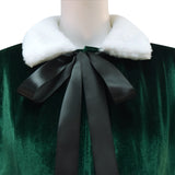 Last Christmas Women's Velvet Dress Christmas Green Santa Costume Outfit Becostume