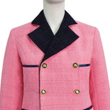 Julia Fox Inspired Jackie Kennedy Cosplay Costume Pink Tweed Suit with Hat Becostume