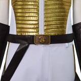 Masters of the Universe Teela Cosplay Jumpsuit White Gold Combat Outfit Becostume