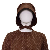 Little House on the Prairie Laura Cosplay Pioneer Dress Brown Polka Dot Colonial Costume Becostume
