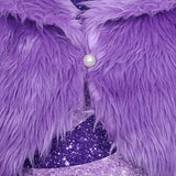 Zoo 2 Movie Gazelle Cosplay Costume Purple Fur Stage Costume Party Suit Becostume