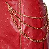 Descendants 5 Red Cosplay Costume Princess Red Leather Halloween Outfit Becostume