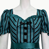 Haunted Mansion Maid Anna Jones Cosplay Costume Striped Dress Halloween Outfit Becostume