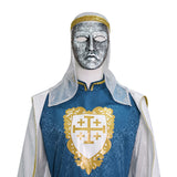 King Baldwin IV Cosplay Costume Kingdom of Heaven Outfit with Mask Blue Halloween Outfit