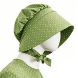 Little House on the Prairie Laura Cosplay Pioneer Dress Green Polka Dot Colonial Costume Becostume