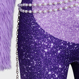 Zoo 2 Movie Gazelle Cosplay Costume Purple Fur Stage Costume Party Suit Becostume