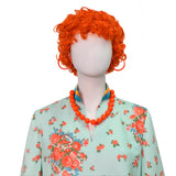 Mrs Roper Cosplay Costume Mint Green Floral Cheongsam Maxi Dress Wig 70s Suit Becostume