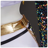 Kpop Demon Hunters Rumi Kids Adult Golden Black Performance Dance Outfit Becostume