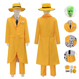 The Mask Jim Carrey Cosplay Costume Yellow Suit Men Uniform Halloween Carnival Outfit Becostume