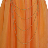 The Lord of the Rings Galadriel Cosplay Costume Female Halloween Orange Dress Becostume