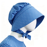 Little House on the Prairie Laura Cosplay Pioneer Blue Dress Polka Dot Colonial Costume Becostume