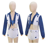 Kids DCC Star Dallas Cowboy Cheerleader Costume High School Cheerleading Uniform Becostume
