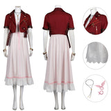 Aerith Gainsborough Cosplay Pink Dress FF7 Remake Halloween Costumes Carvinal Suit BEcostume