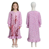 Kids Horror The Ice Cream Man Piper Cosplay Dress Girls Halloween Blood Print Nightgown Becostume
