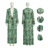 Off Campus Allie Hayes Cosplay Costume Women Green Tiger Stripe Long Sheer Robe Becostume