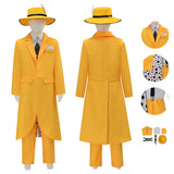 The Mask Jim Carrey Cosplay Costume Yellow Suit Men Uniform Halloween Carnival Outfit Becostume