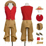 One Piece Live Action Season 2 Luffy Cosplay Costume Halloween Carnival Outfit Becostume