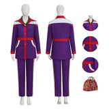 Weapons Aunt Miss Gladys Cosplay Costume Purple With Bag Necklace Halloween Outfit