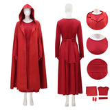 The Handmaid's Tale Red Hooded Cape Cosplay Costume Halloween Outfit Becostume