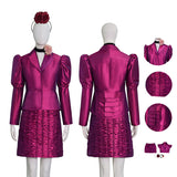 The Hunger Games Effie Trinket Cosplay Costume Purple Dress Halloween Outfit Becostume