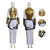 Masters of the Universe Teela Cosplay Jumpsuit White Gold Combat Outfit Becostume