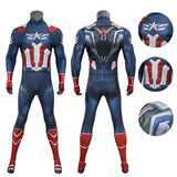 Captain America Cosplay Costume Jumpsuit 2025 Printed Halloween Outfit Becostume