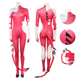 Hazbin Blitzo Hotel Costume Adults Blitzo Jumpuit Pink Suit With Tail Becostume