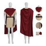 The Odyssey Odysseus Cosplay Costume Red Cape Ancient Roman Toga Suit Becostume