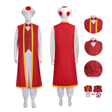 The Super Mario Bros. Movie Toad Cosplay Costume Red Robe Halloween Suit Becostume