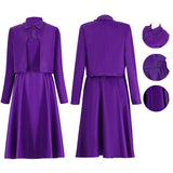 The Testaments Agnes Cosplay Costume Women Purple Halloween Outfit Becostume