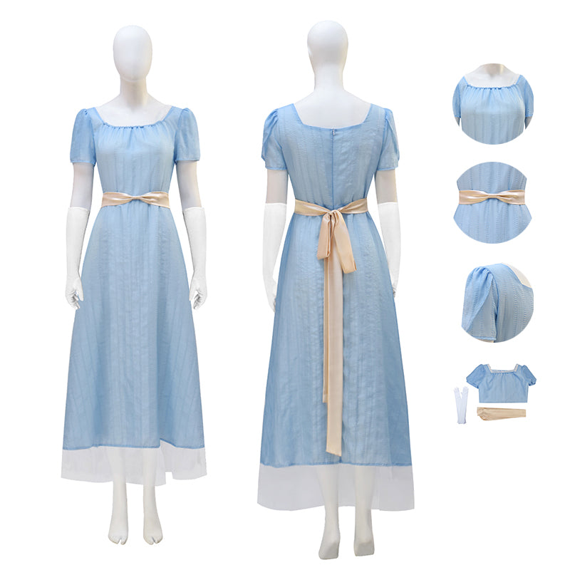 Bridgetown Regency Blue Dress Halloween Outfit Becostume Bridgetown Regency Blue Dress Halloween Outfit Becostume