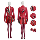 Descendants The Rise of Red Cosplay Costume Red Leather Halloween Outfit Becostume