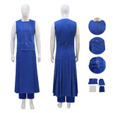 15th Doctor Ncuti Gatwa Cosplay Costume Season 2 of Doctor Who Striped Denim Suit Becostume